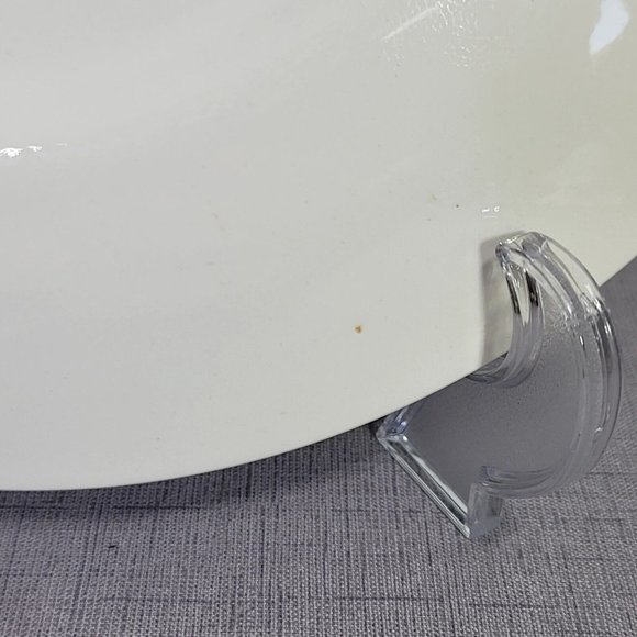 Vintage 60s Homer Laughlin Richelieu Fleur De Lis Chop Plate 12.5" Ivory & Blue - Picture 7 of 7